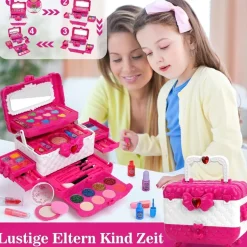 Kinderschminke Mädchen Schminkkoffer Set - Waschbar Make Up Spielzeug für