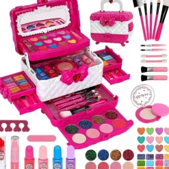 Kinderschminke Mädchen Schminkkoffer Set - Waschbar Make Up Spielzeug für