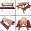 Kinder-Sitzgruppe Picknicktisch mit Polster Spieltisch Gartentisch Holz