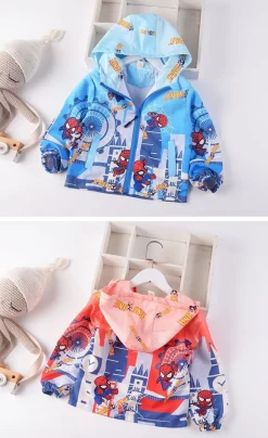 Kinder Spider-man Marvel Zip Hoody Winterjacken Junge Tide Mantel Outdoorjacken