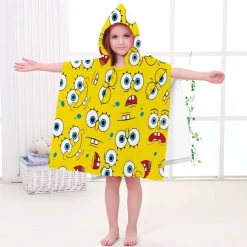 Kinder SpongeBob Patrick Star Badetuch Cartoon Strand Poncho Pooltücher Bademantel