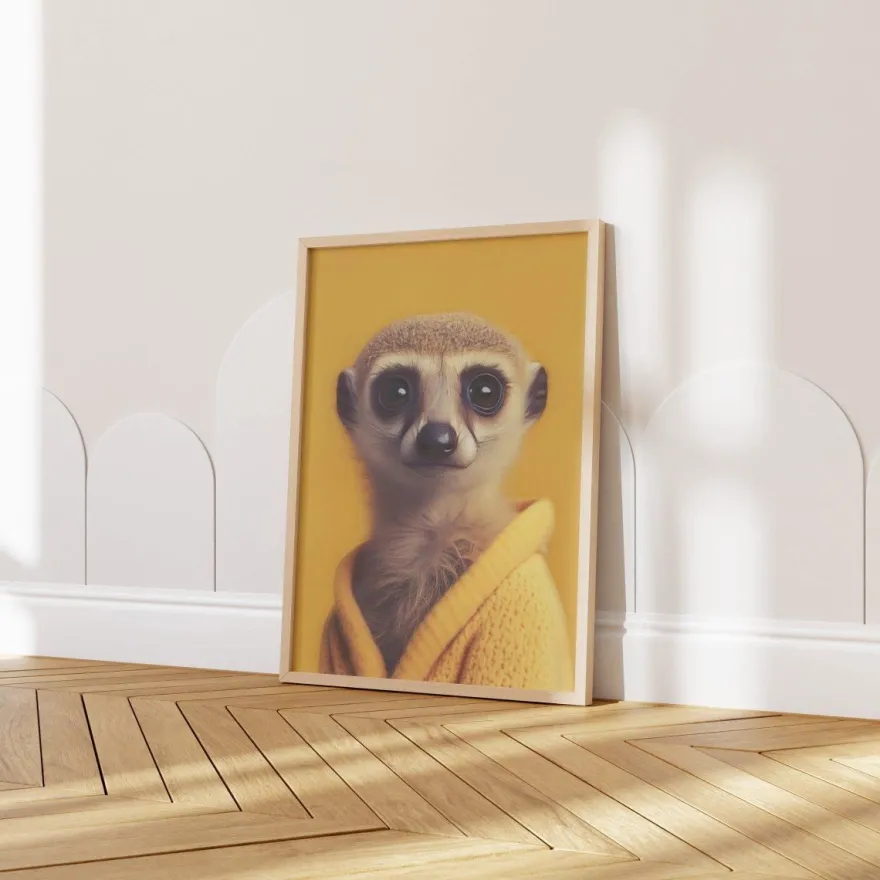 Kinderzimmer Poster Tiere Fuchs Elefant Bär Nashorn Erdmännchen · Kinderzimme