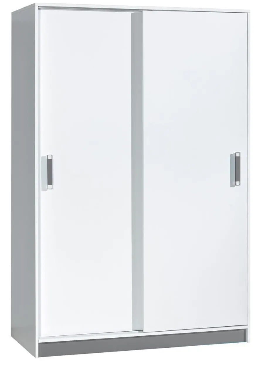 Kinderzimmer - Schiebetürenschrank / Kleiderschrank Frank 14, Farbe: Weiß / Grau