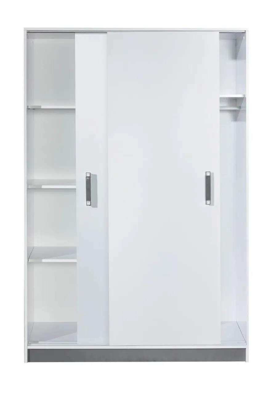 Kinderzimmer - Schiebetürenschrank / Kleiderschrank Frank 14, Farbe: Weiß / Grau