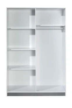 Kinderzimmer - Schiebetürenschrank / Kleiderschrank Frank 14, Farbe: Weiß / Grau
