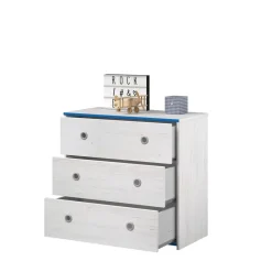 Kinderzimmer-Set 3-tlg. Parisot Smoozy 23a Holzdekor Kiefer Weiß/Blau