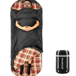 Kingcamp XXL Flanellschlafsack 3-4 Jahreszeiten, warm Schlafsack mit