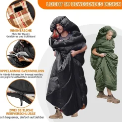 Kingcamp XXL Flanellschlafsack 3-4 Jahreszeiten, warm Schlafsack mit