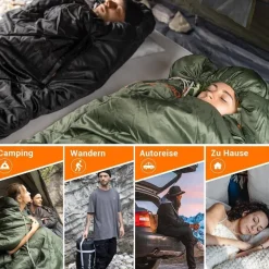 Kingcamp XXL Flanellschlafsack 3-4 Jahreszeiten, warm Schlafsack mit