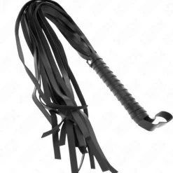 KINK – Schwarze Peitsche mit kurzem Griff und langem Schwanz 70 cm