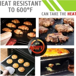 KitchenRaku Universal Teflon Herdmatte, Antihaft-Backofeneinlagen für den Boden