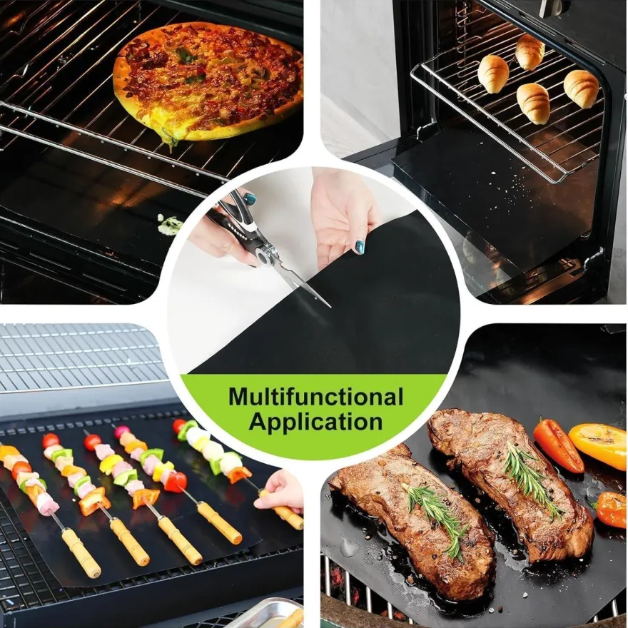 KitchenRaku Universal Teflon Herdmatte, Antihaft-Backofeneinlagen für den Boden