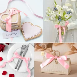 KIYFXA Satinband Rosa Blassrosa 10mm 22m - Hochwertiges Geschenkband für