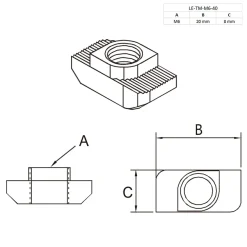 KLAK 40 - Hammermutter Nutenstein M6 Nut 8 für Aluprofil 40-er