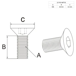 KLAK 40 - Scharnier Standard Nut 8 für 40-er inkl. Verschraubung