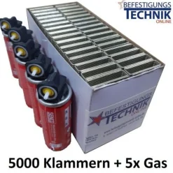5000 Klammern 32mm verzinkt + 5x Gas für SENCO Gas Klammergerät GT40i-M KL-19.1