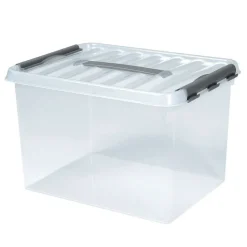 6 Klarsichtboxen mit Clipdeckel, transparent, LxBxH 400x300x260 mm, 22 Liter, PP