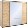 Kleiderschrank 250 cm QUANT QS-05 Schrank 4 Drehtüren 2 Kleiderstangen Led Licht