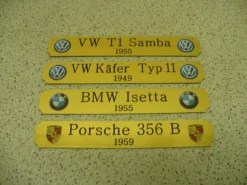 Kleines Namensschild für Modellständer - BMW Isetta