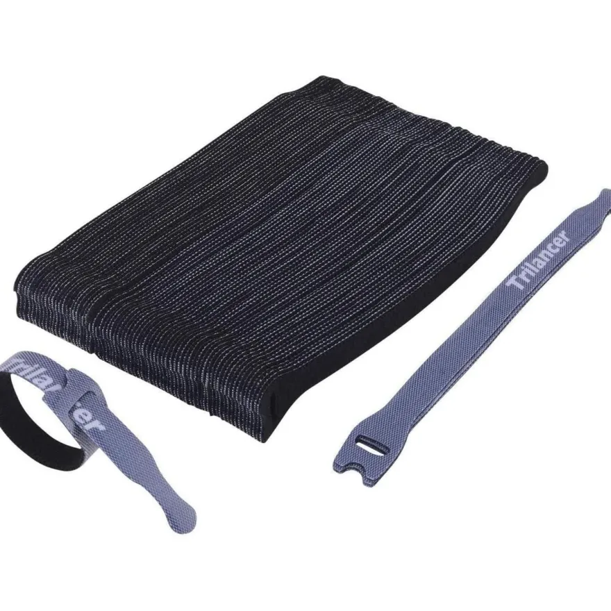 Klett Kabelbinder 20CM 50 Stück Wiederverwendbar Schwarz Fixierung Fixieren