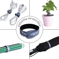 Klett Kabelbinder 20CM 50 Stück Wiederverwendbar Schwarz Fixierung Fixieren