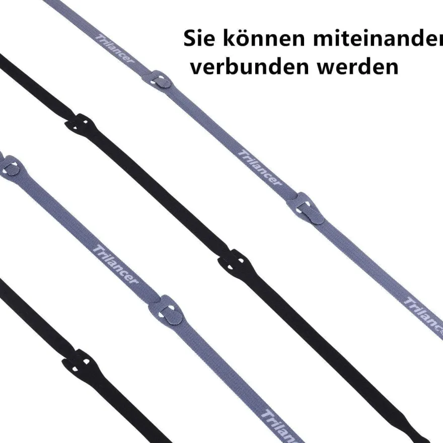 Klett Kabelbinder 20CM 50 Stück Wiederverwendbar Schwarz Fixierung Fixieren