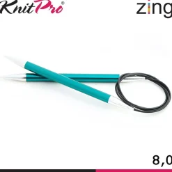 Knit Pro Zing Rundstricknadeln 120 cm leicht glatte Oberfläche 19 Größen