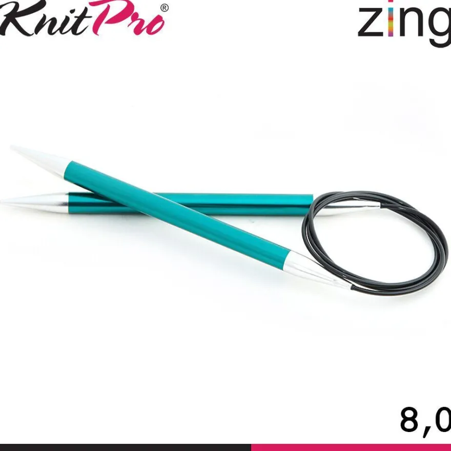 Knit Pro Zing Rundstricknadeln 120 cm leicht glatte Oberfläche 19 Größen