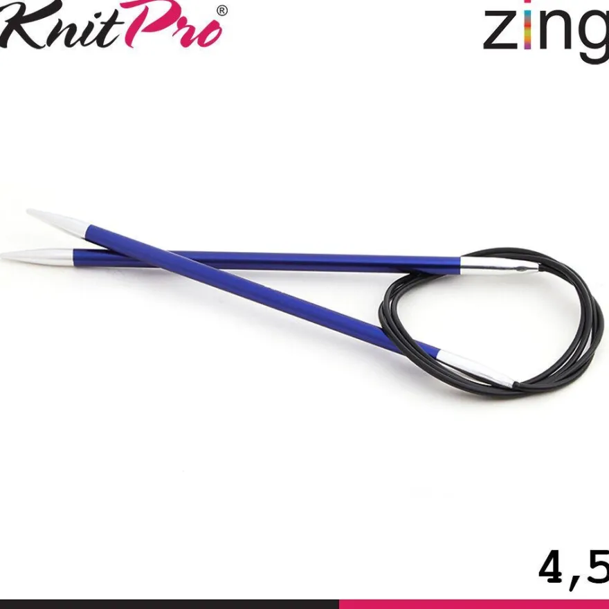 Knit Pro Zing Rundstricknadeln 120 cm leicht glatte Oberfläche 19 Größen