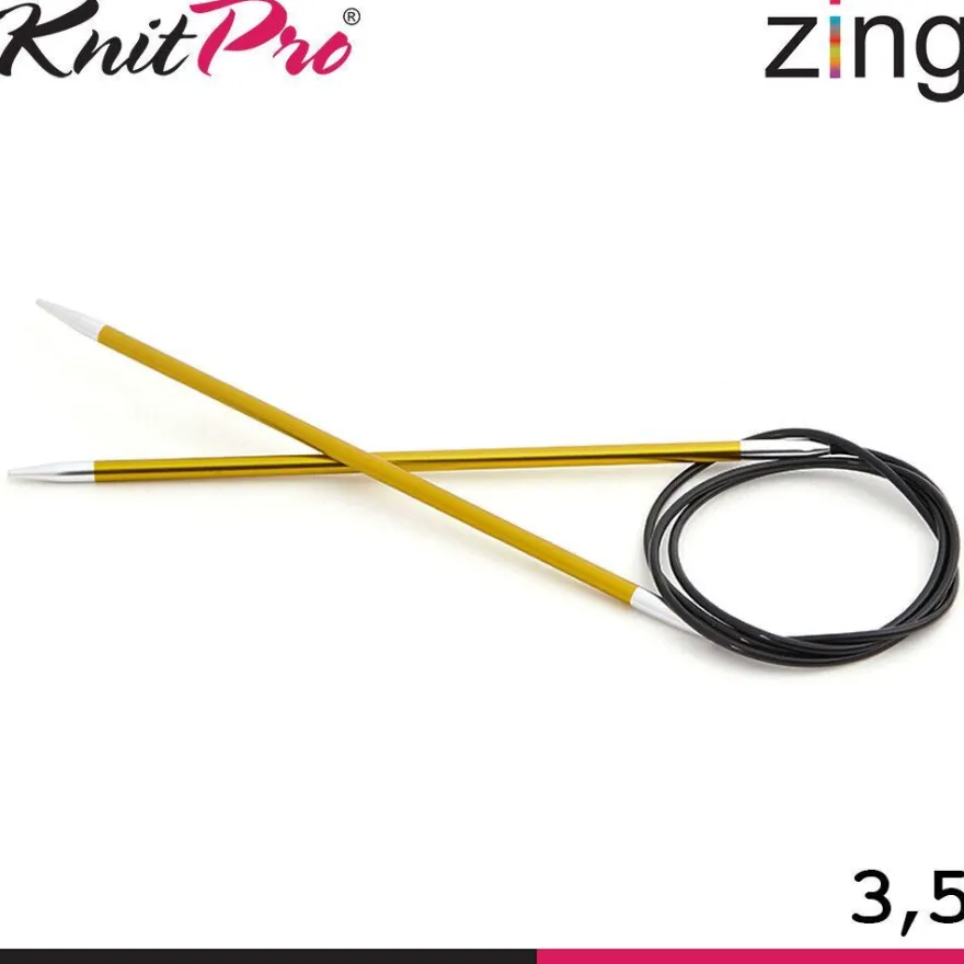 Knit Pro Zing Rundstricknadeln 120 cm leicht glatte Oberfläche 19 Größen
