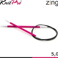 Knit Pro Zing Rundstricknadeln 60cm leicht glatte Oberfläche 19 Größen