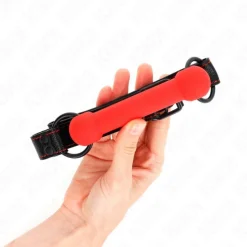 Knochenknebel mit Kunstlederband Rot Einstellbar 41-57 Cm