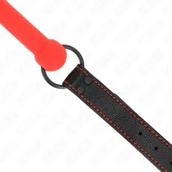 Knochenknebel mit Kunstlederband Rot Einstellbar 41-57 Cm