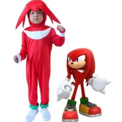 Knuckles the Echidna Kostum Karneval Fasching Kinder Sonic Hedgehog Cosplay Set