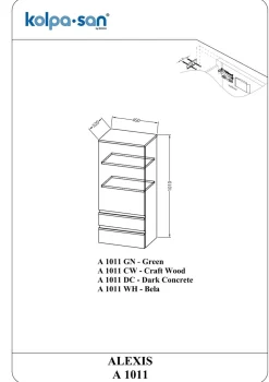 Kolpa ALEXIS Schrank mit T?r und Schubladen A 1011 GN