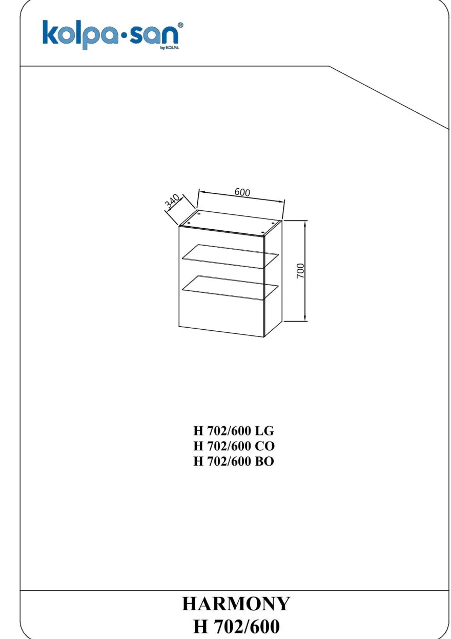 Kolpa Harmony Schrank mit Tür H 702/600 CO