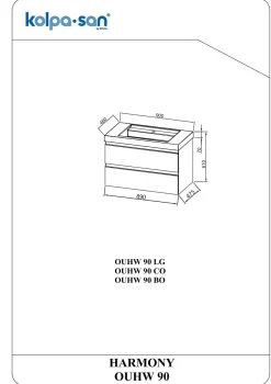 Kolpa Harmony Schrank mit Waschbecken (hängend) OUHW 90 CO