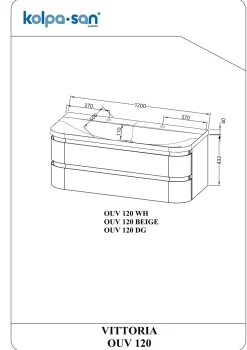Kolpa Vittoria Schrank mit Waschbecken OUV 120 BE