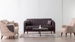 Komfortable Sofagarnitur 3 + 3 + 1 Sitzer Stilvolles Design für elegantes Wohnen