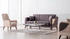 Komfortable Sofagarnitur 3 + 3 + 1 Sitzer Stilvolles Design für elegantes Wohnen