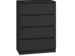 Kommode mit 4 Schubladen Sideboard schwarz Anrichte holz