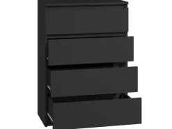 Kommode mit 4 Schubladen Sideboard schwarz Anrichte holz
