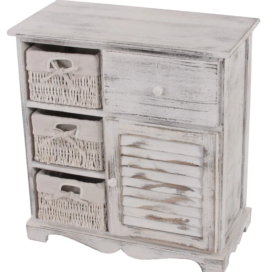 Kommode Schrank 63x60x30cm, Shabby-Look, Vintage