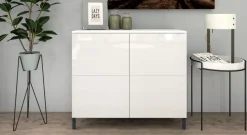 Kommode Sideboard Anrichte Schrank Haama in Weiß - Hochglanz und Matt 4T