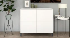 Kommode Sideboard Anrichte Schrank Haama in Weiß - Hochglanz und Matt 4T