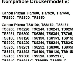 18 kompatible Patronen PGI-580, CLI-581 für Canon TS 6241 6250 6251 6300 6350 6351