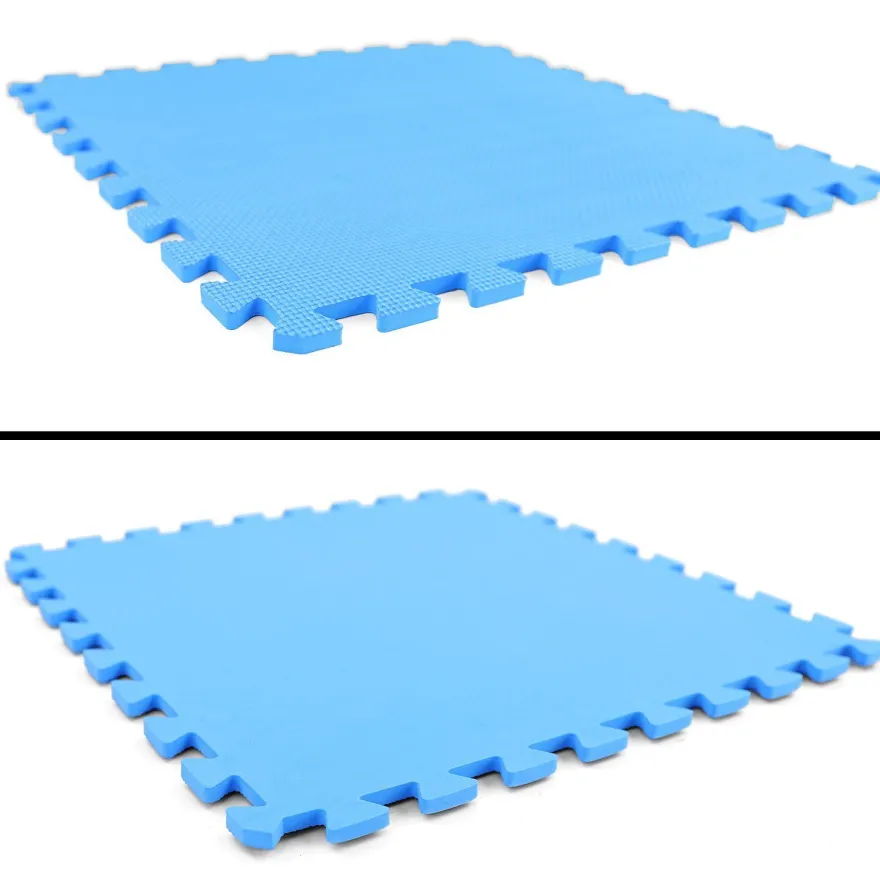 Kompletter Sportboden-Set fürs Homegym - 8 blaue Platten 50 x 50 cm