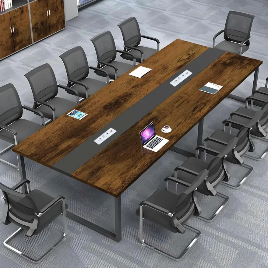 Konferenztisch C1 200x80cm mit Kabelmanagement - Moderner Besprechungstisch für