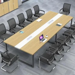 Konferenztisch mit Kabelmanagement, 360x80x74cm, Modern & Stabil für Büro