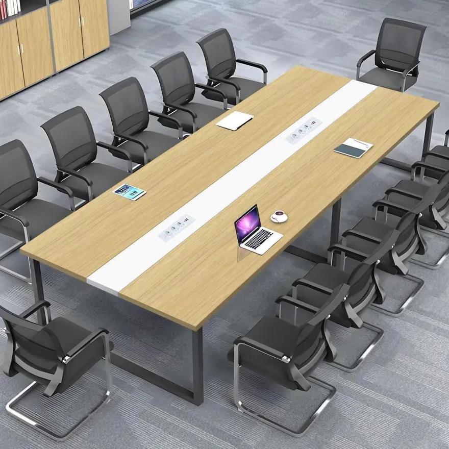 Konferenztisch mit Kabelmanagement, 360x80x74cm, Modern & Stabil für Büro